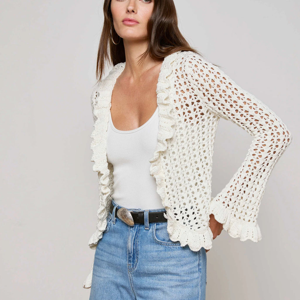 L'Agence Solaris Crocheted Cardigan
