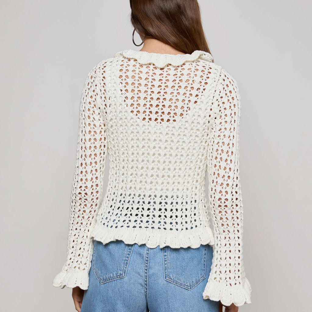 L'Agence Solaris Crocheted Cardigan