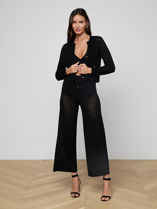 L'Agence Orla Pointelle Knit Cardigan
