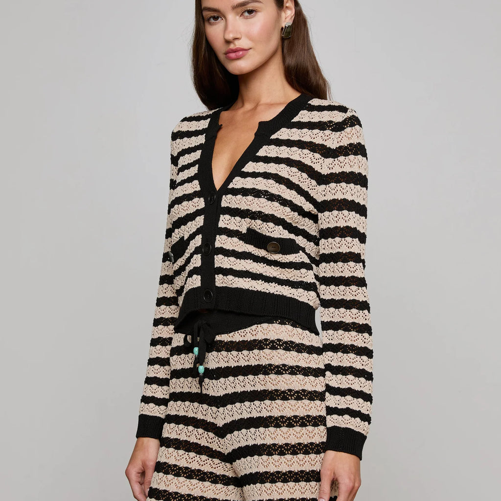 L'Agence Orla Pointelle Knit Cardigan