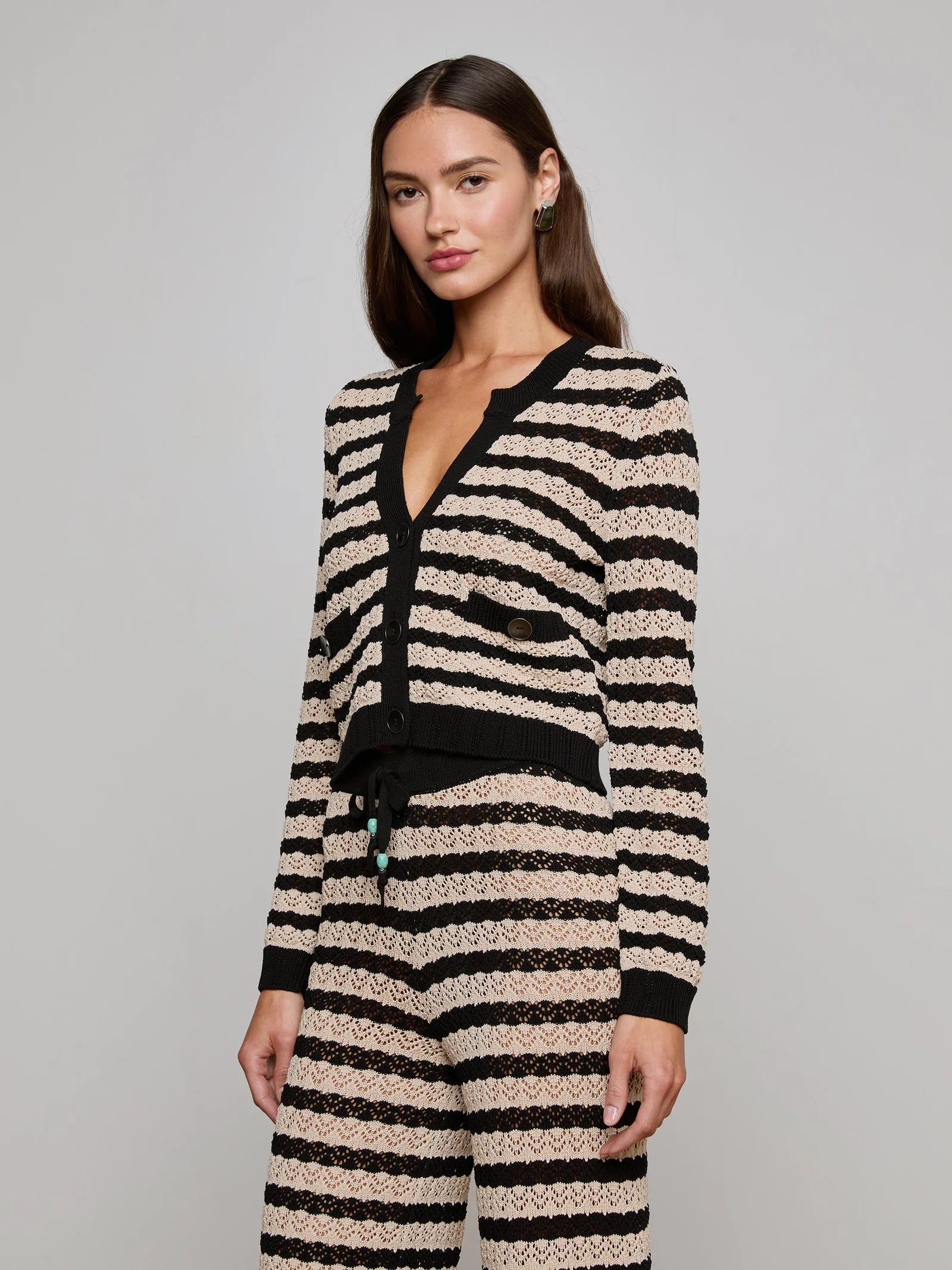 L'Agence Orla Pointelle Knit Cardigan