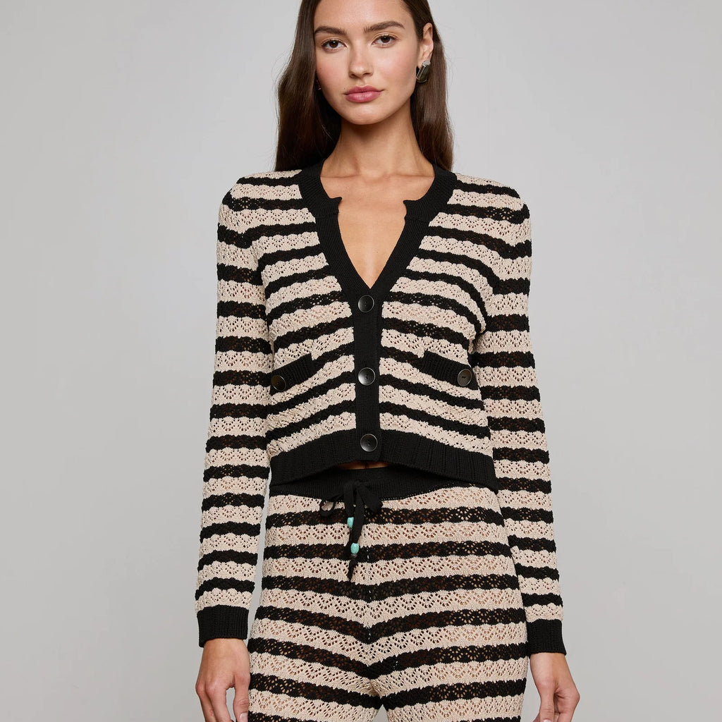 L'Agence Orla Pointelle Knit Cardigan