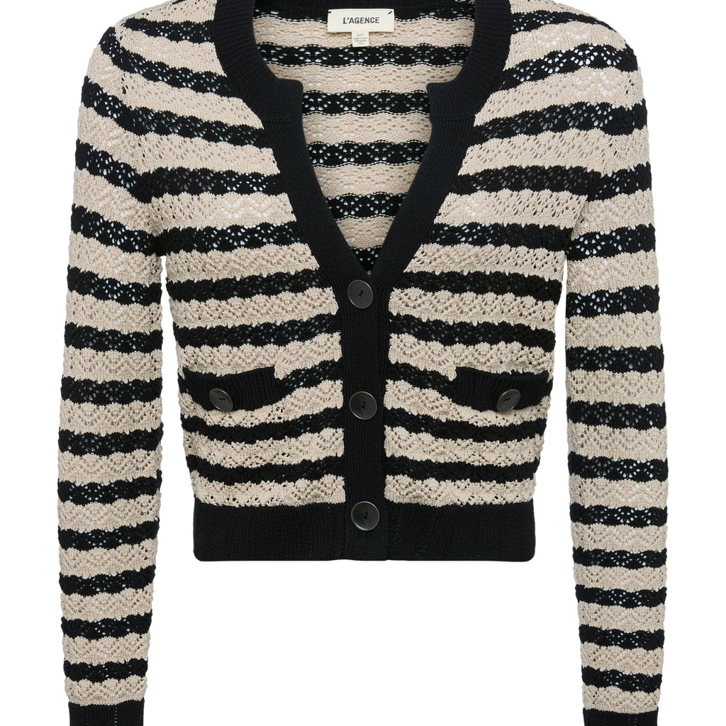 L'Agence Orla Pointelle Knit Cardigan