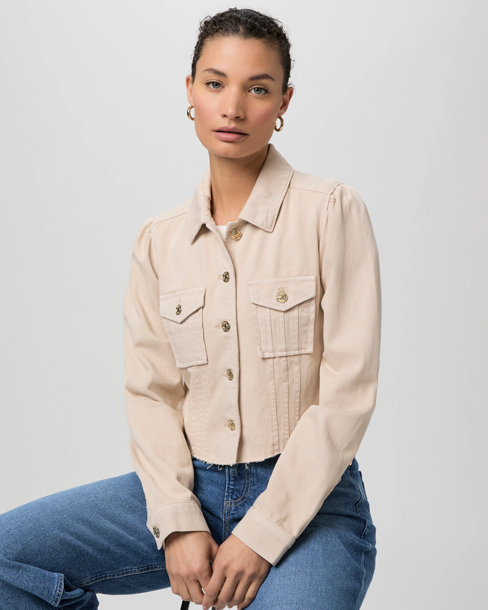 Paige Cropped Pacey Denim Jacket