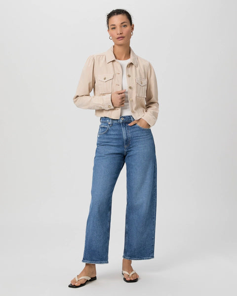 Paige Cropped Pacey Denim Jacket