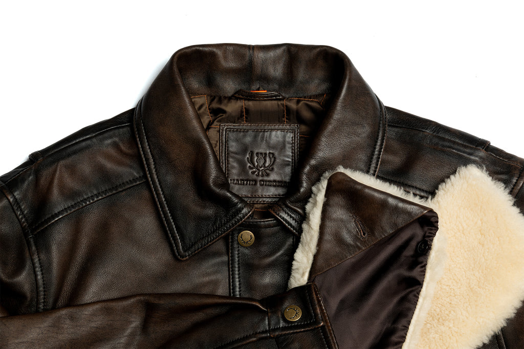 Martin Dingman London Bomber Goatskin Leather Jacket