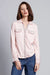 Minnie Rose Cotton Cashmere Pearl Button Shirt with Stitching