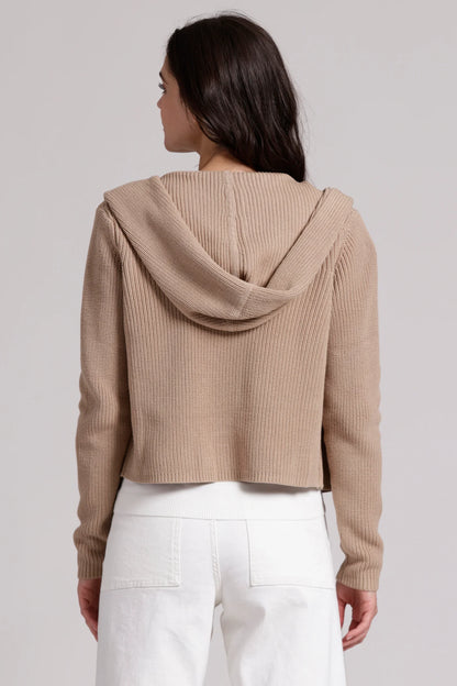 Minnie Rose Cotton Shaker Hooded Flyaway Cardigan