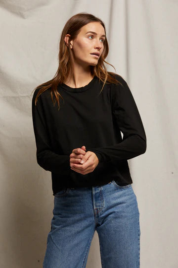 Perfect White Tee Axel Boxy Long Sleeve Crew Tee