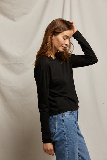 Perfect White Tee Axel Boxy Long Sleeve Crew Tee