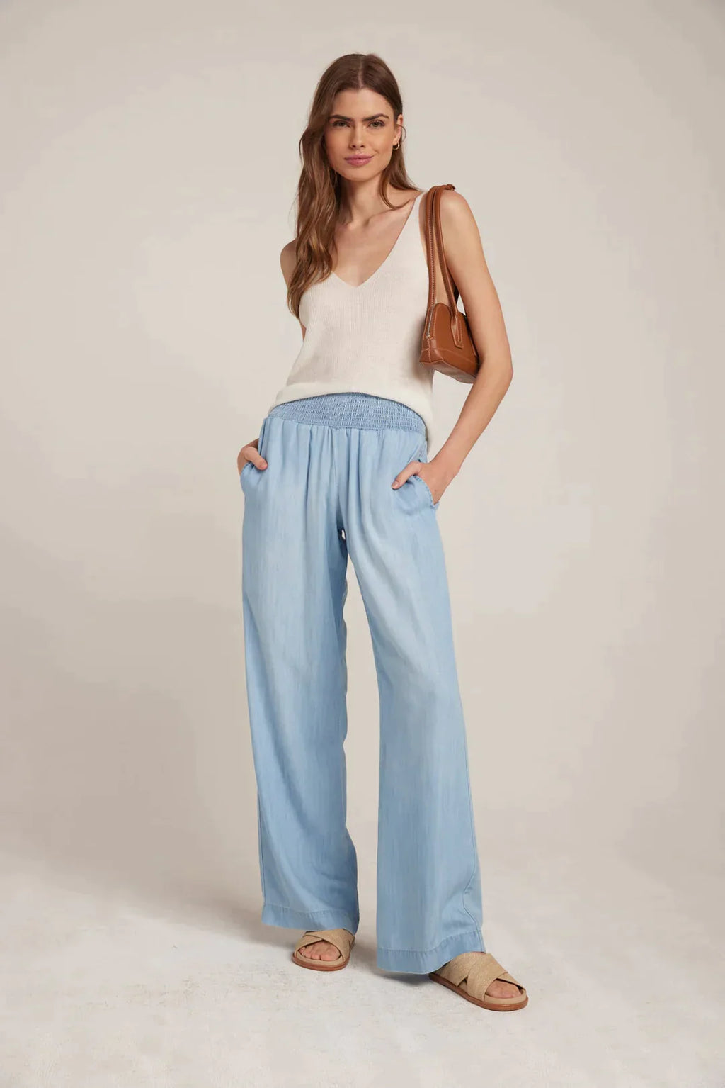 Bella Dahl Smocked Waist Wide Leg Pants