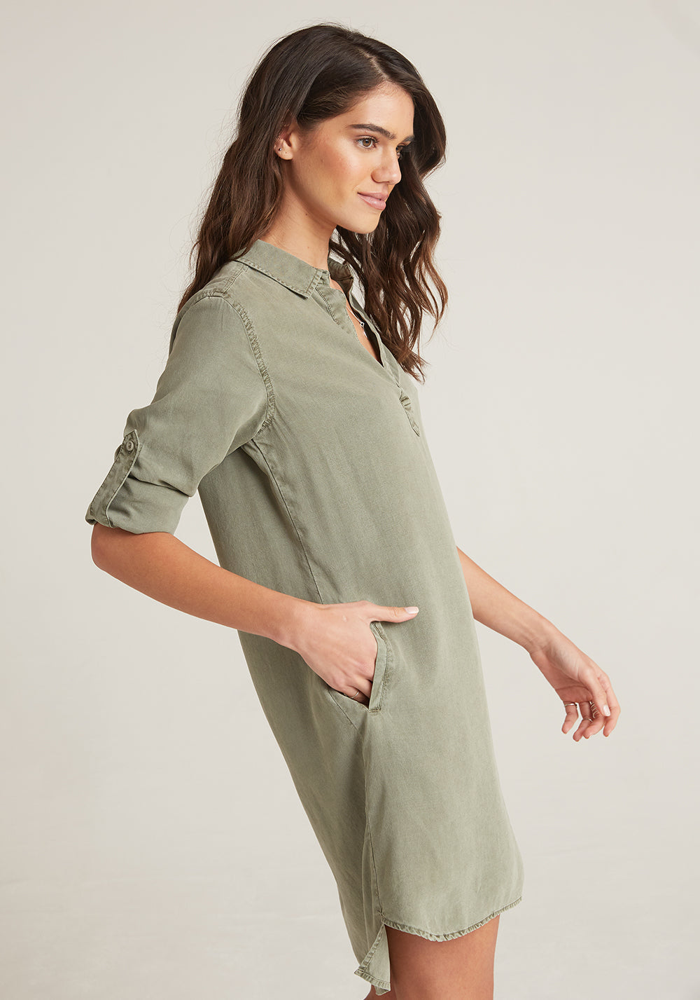 Bella Dahl Long Sleeve A-Line Shirt Dress