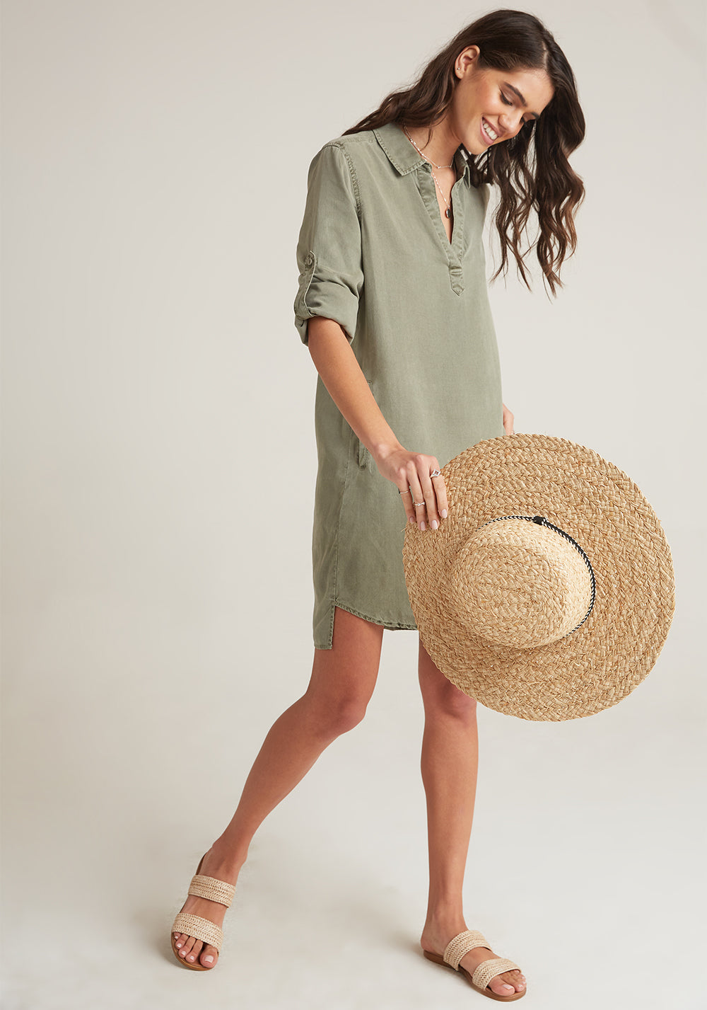 Bella Dahl Long Sleeve A-Line Shirt Dress