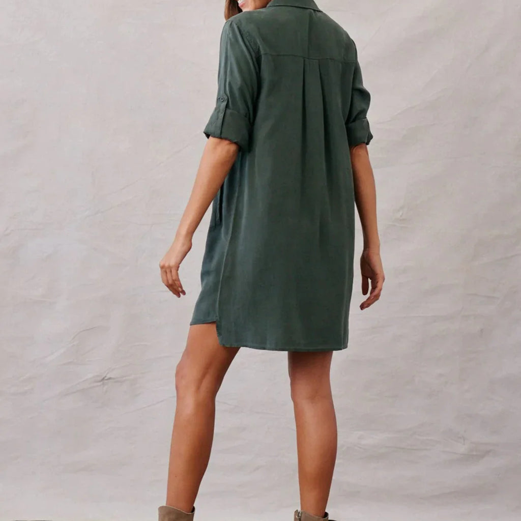 Bella Dahl Long Sleeve A-Line Shirt Dress