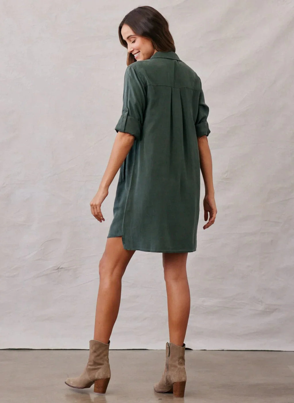 Bella Dahl Long Sleeve A-Line Shirt Dress