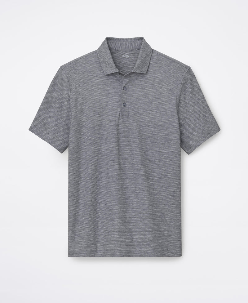 Orchard & Broome Bayard Slub Stripe Cotton Polo