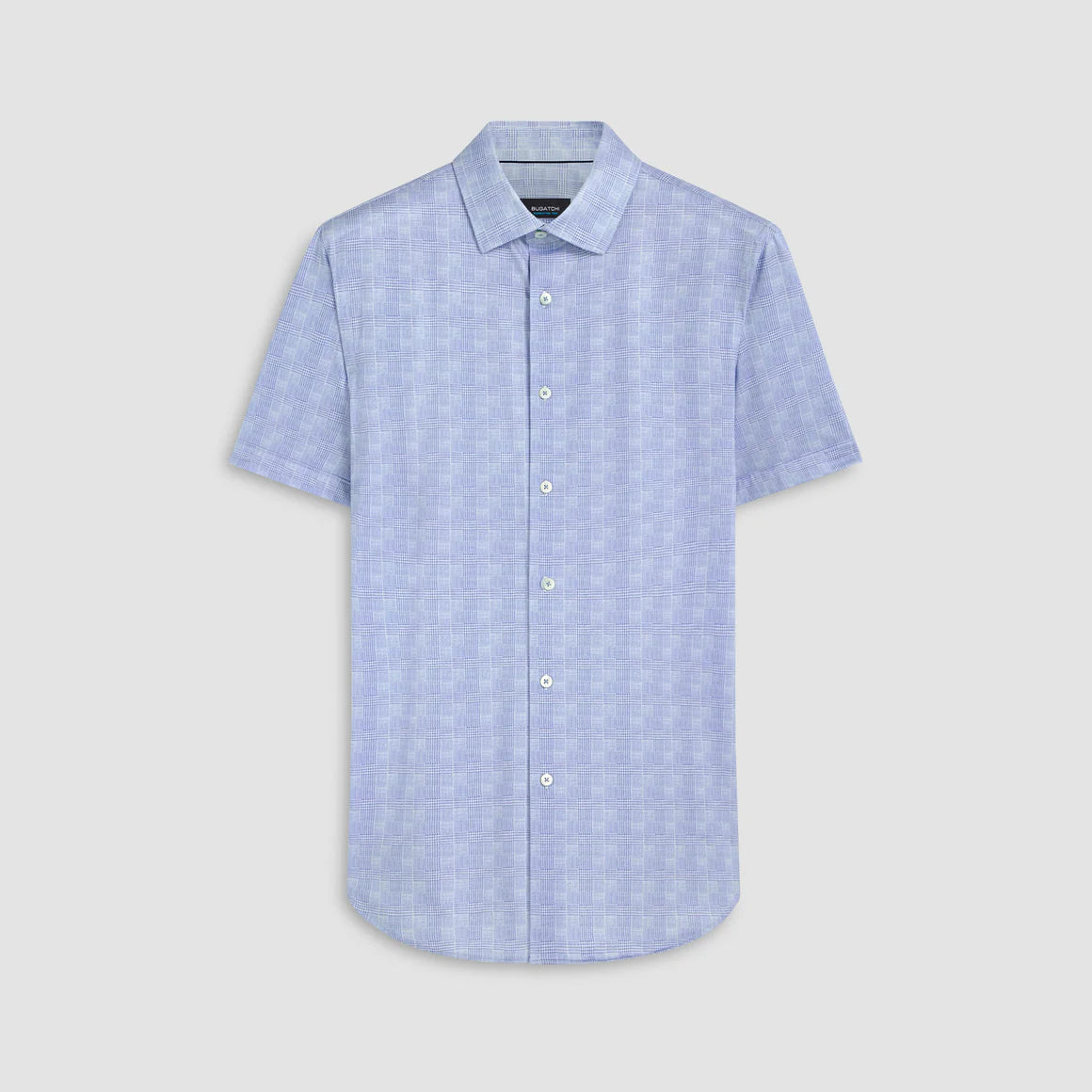 Bugatchi Miles Glen Check Print Ooohcotton Short Sleeve Shirt