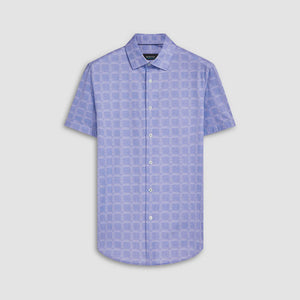 Bugatchi Miles Windowpane Check Print OoohCotton Short Sleeve