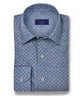 David Donahue Denim Textured Neat Print Sport Shirt