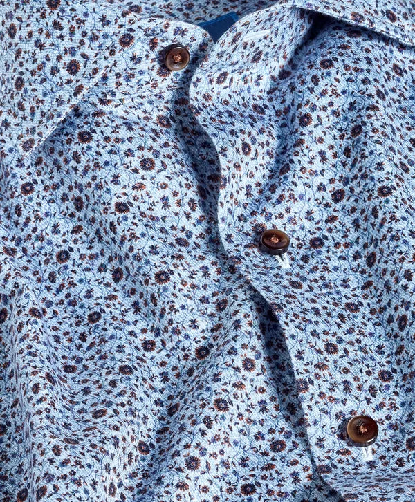 David Donahue Floral Print Sport Shirt