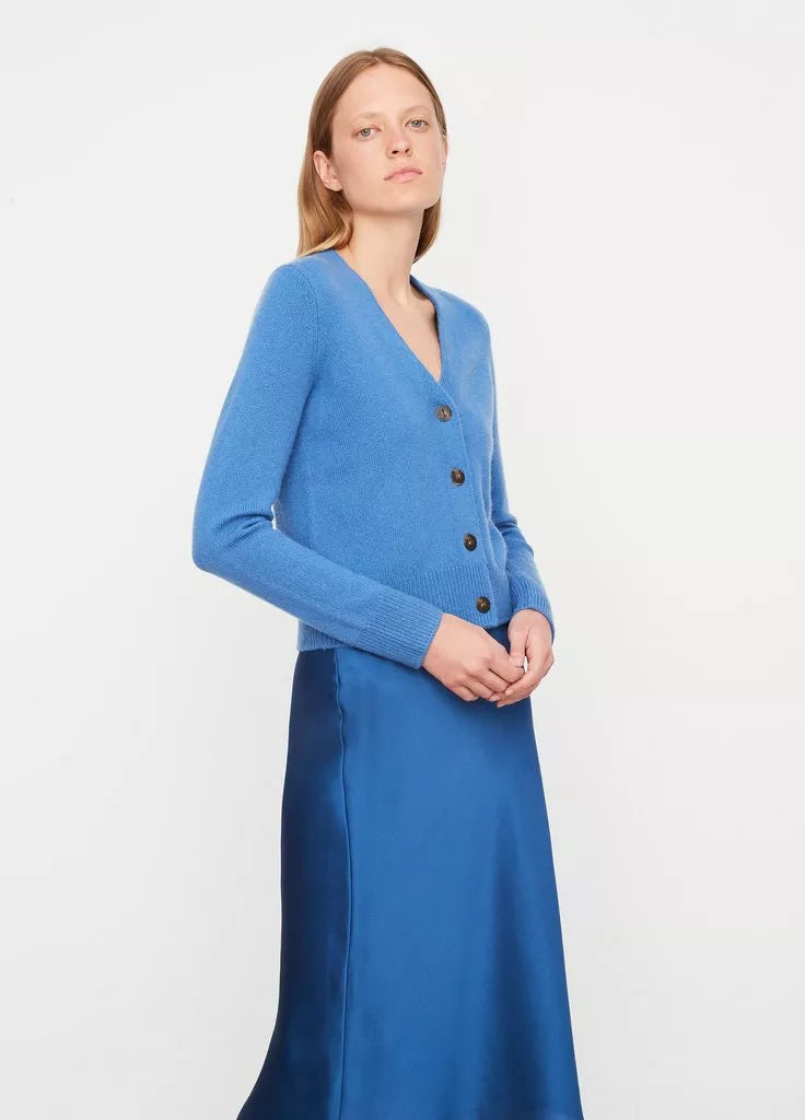 Vince Cashmere Flat-Placket Cardigan