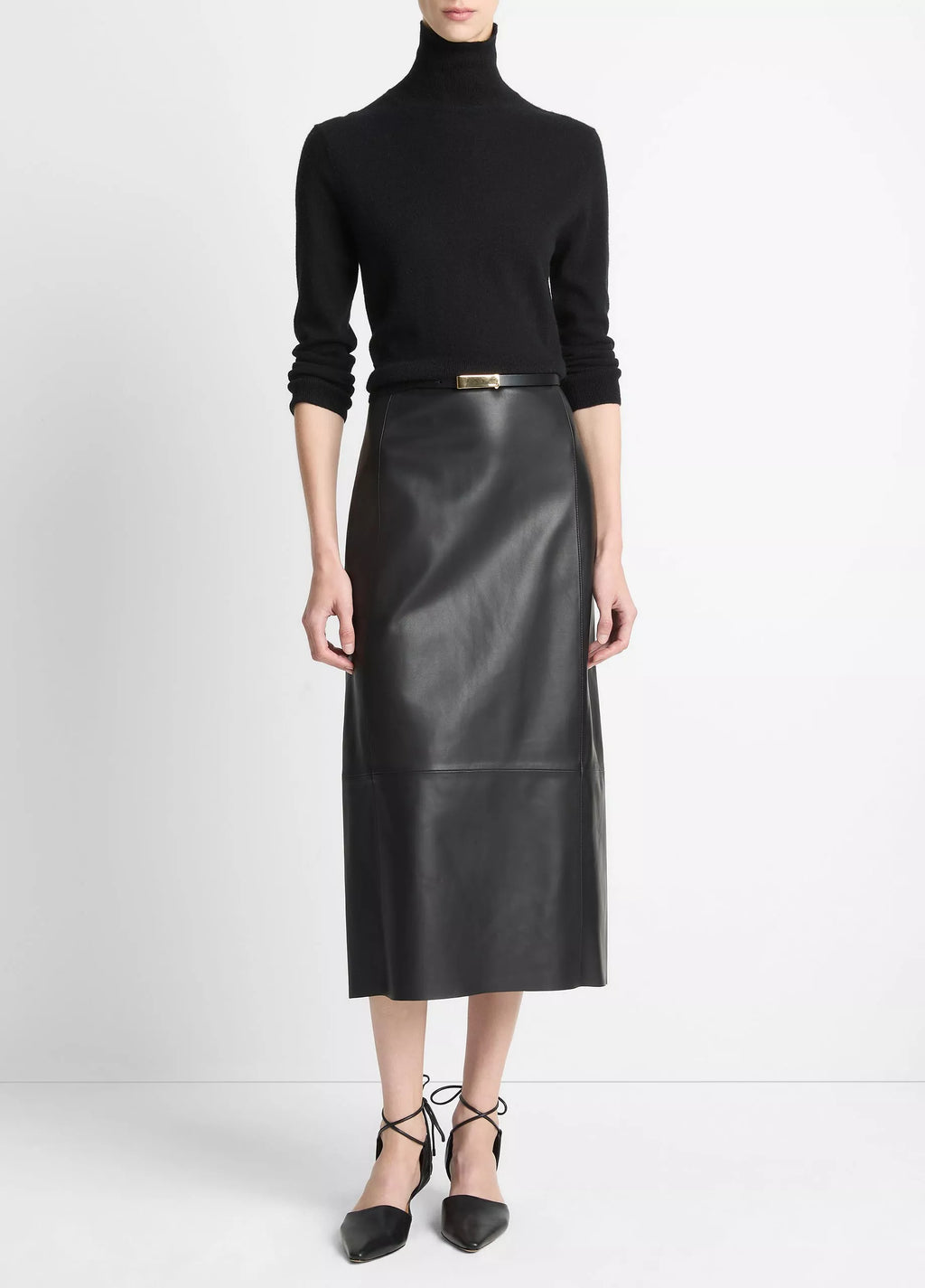 Vince Cashmere-Silk Three-Quarter-Sleeve Mock-Neck Sweater