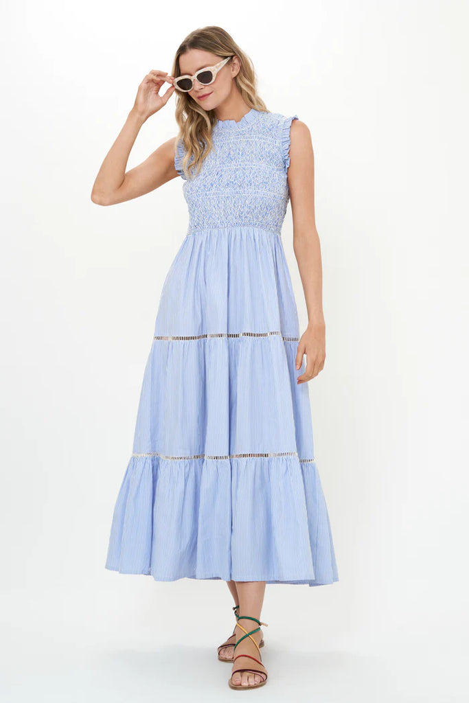 Oliphant Sleeveless Smocked Maxi Dress