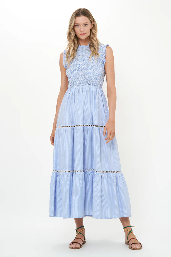 Oliphant Sleeveless Smocked Maxi Dress