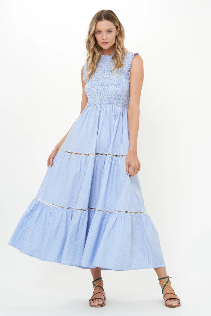 Oliphant Sleeveless Smocked Maxi Dress