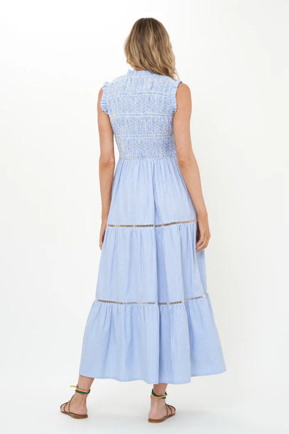 Oliphant Sleeveless Smocked Maxi Dress