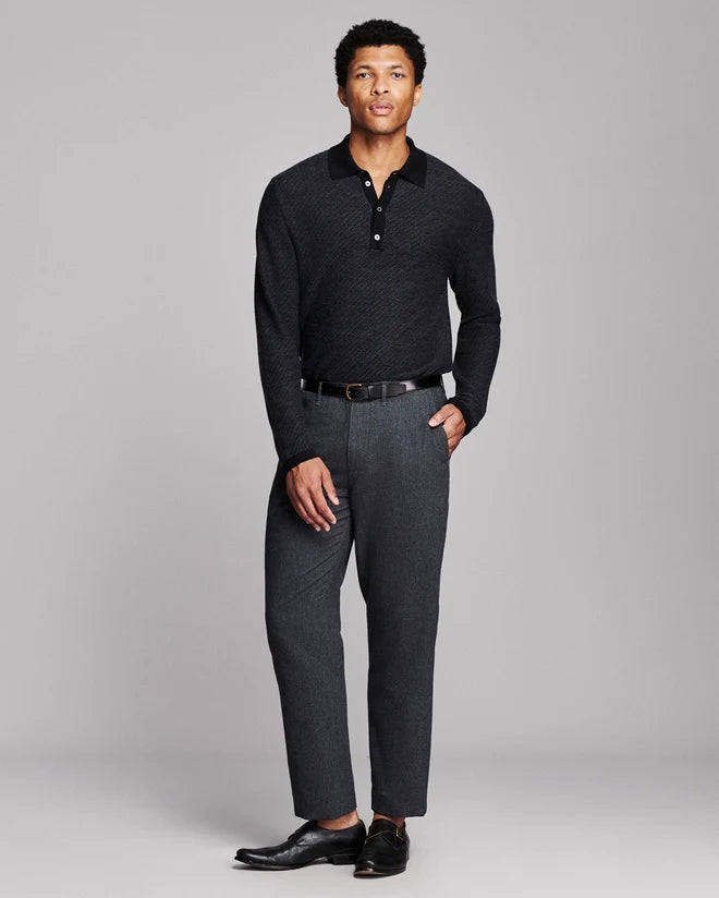 Billy Reid Step Jacquard Sweater Polo