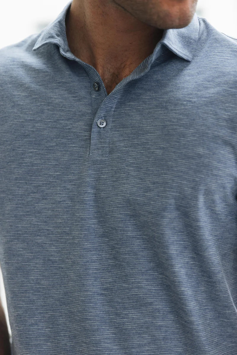 Orchard & Broome Bayard Slub Stripe Cotton Polo