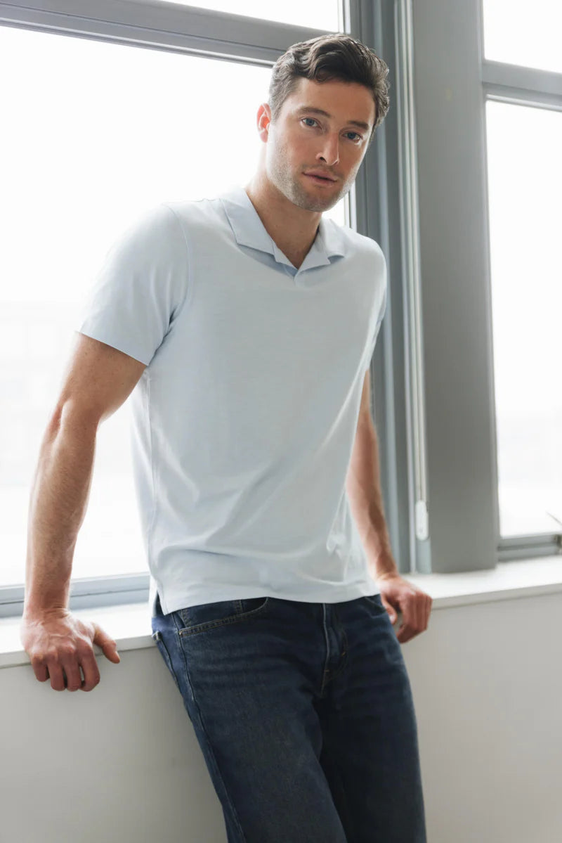 Orchard & Broome Hogan Cotton Stretch Slub Polo