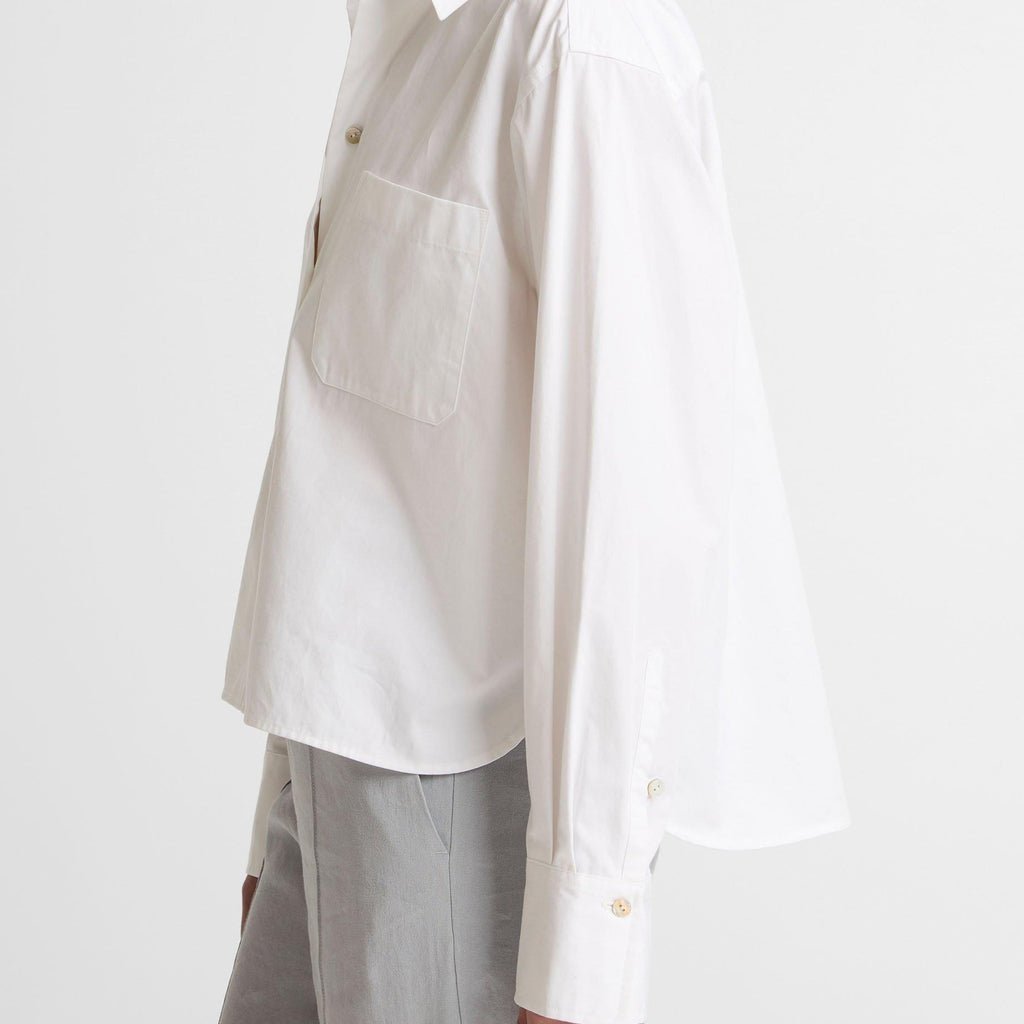 Vince Cotton Cropped Button-Front Shirt