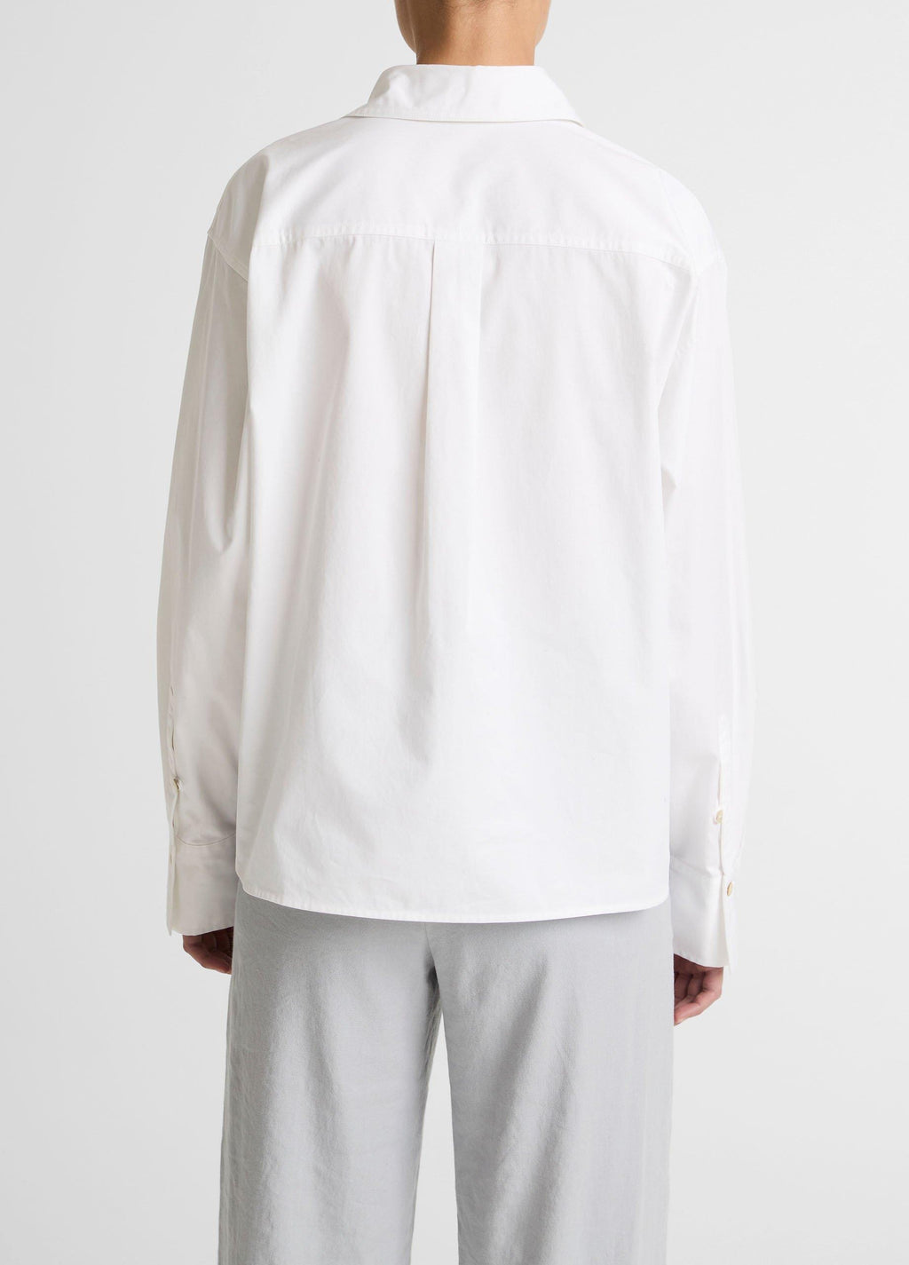 Vince Cotton Cropped Button-Front Shirt