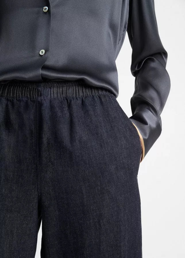 Vince Cotton Low-Rise Wide-Leg Pant