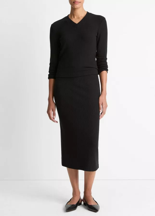 Vince Cozy Rib Midi Skirt