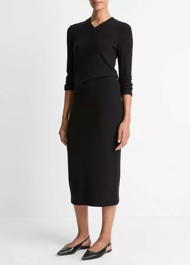 Vince Cozy Rib Midi Skirt