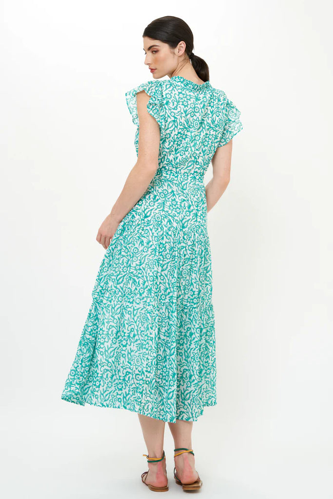 Oliphant Cinched Flirty Midi Dress