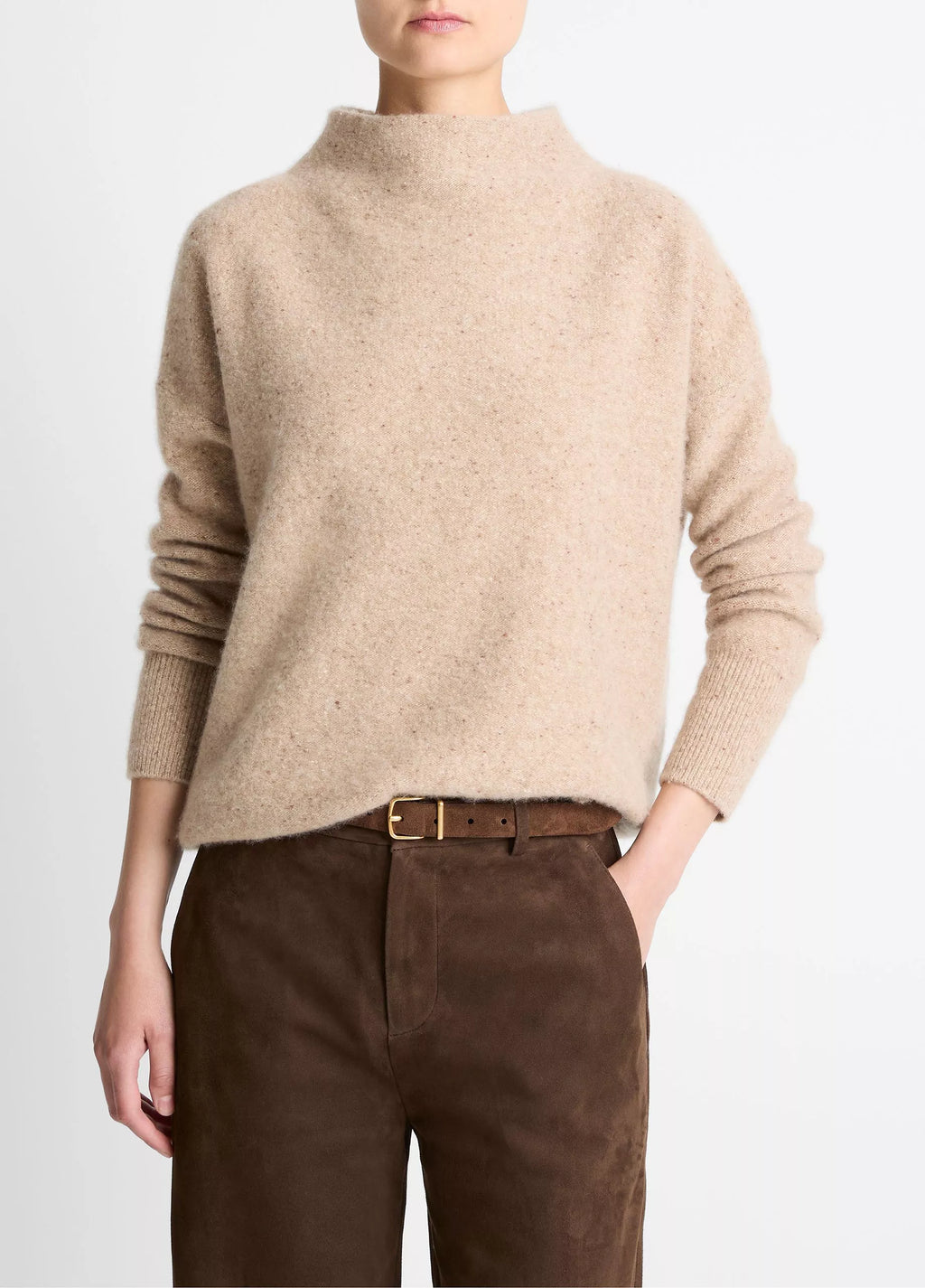 Vince  Donegal Cashmere Funnel-Neck Sweater