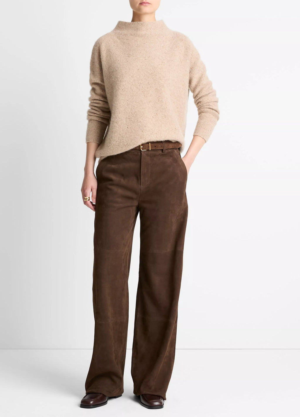Vince  Donegal Cashmere Funnel-Neck Sweater