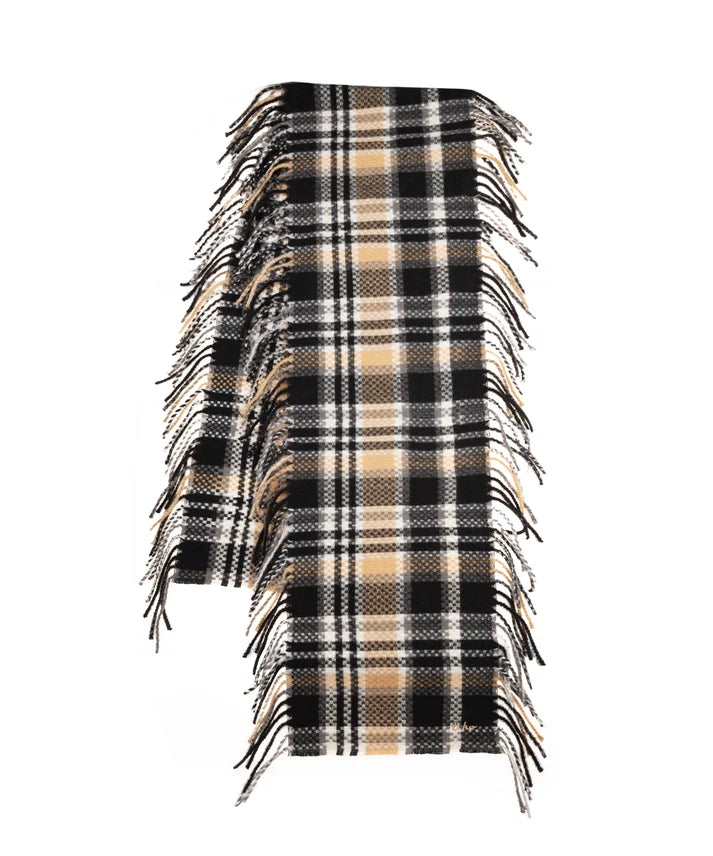 Echo Vintage Plaid Side Fringe Scarf