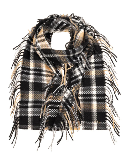 Echo Vintage Plaid Side Fringe Scarf