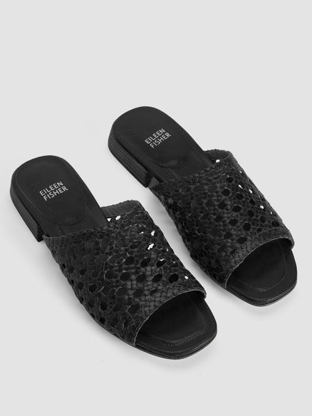 Eileen Fisher Folie Woven Leather Slide Sandal
