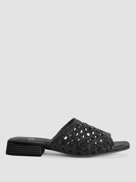 Eileen Fisher Folie Woven Leather Slide Sandal