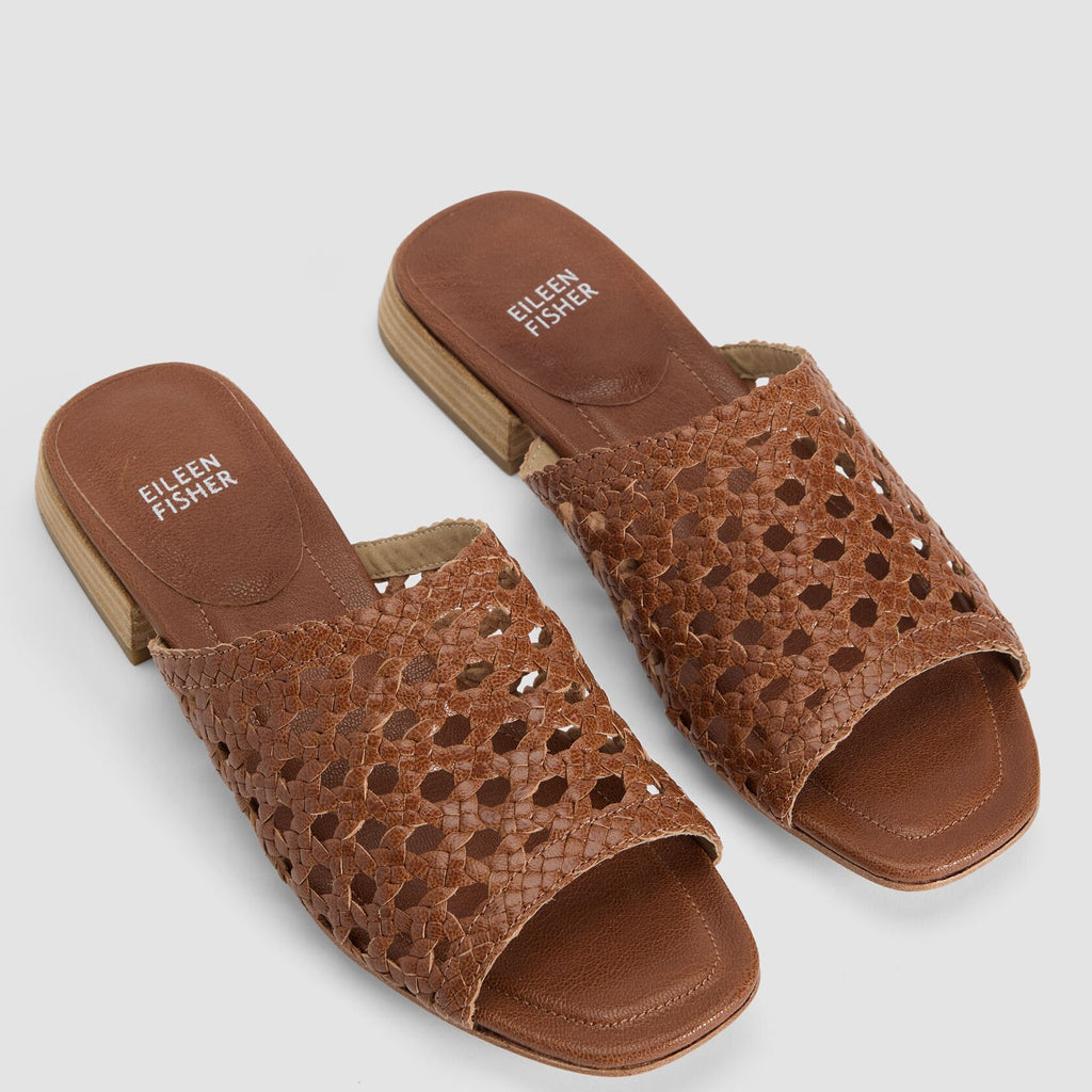 Eileen Fisher Folie Woven Leather Slide Sandal
