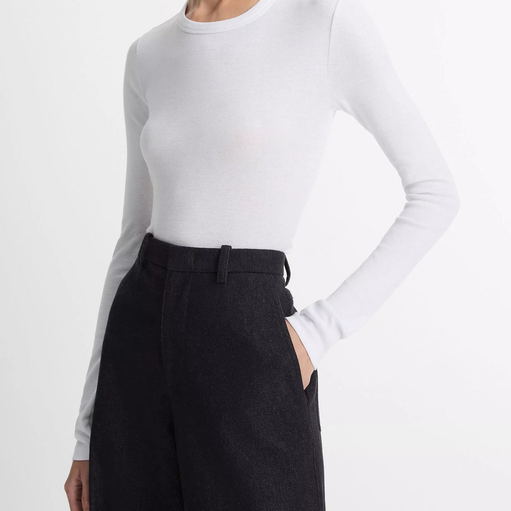 Vince Essential Pima Cotton-Blend Long-Sleeve T-Shirt