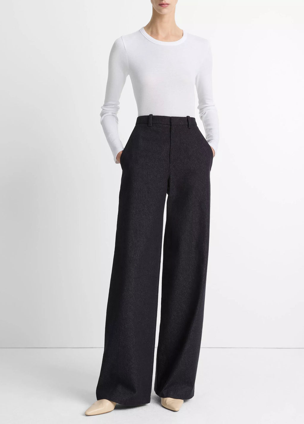 Vince Essential Pima Cotton-Blend Long-Sleeve T-Shirt