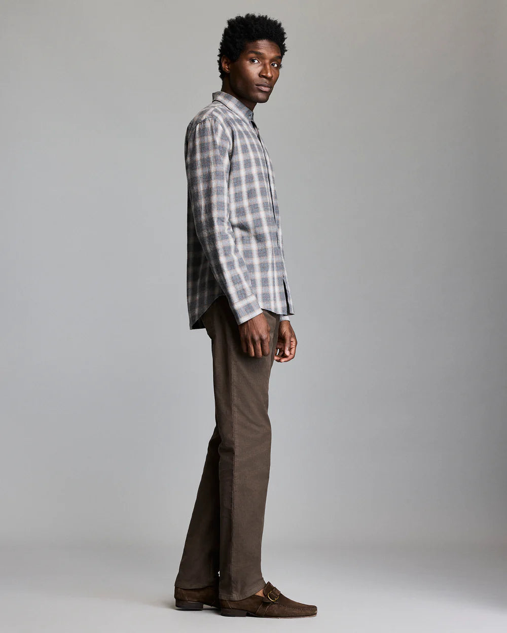 Billy Reid Melange Grid Plaid Wilson Shirt