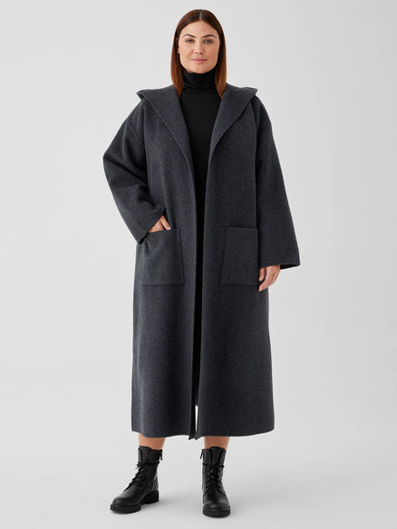 double face hooded coat